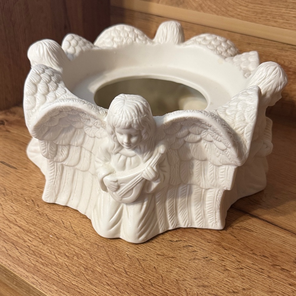 White Angel Candle Holder